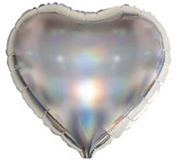 BALLOON FOIL 45CM 1PK HEART IRDSCNT